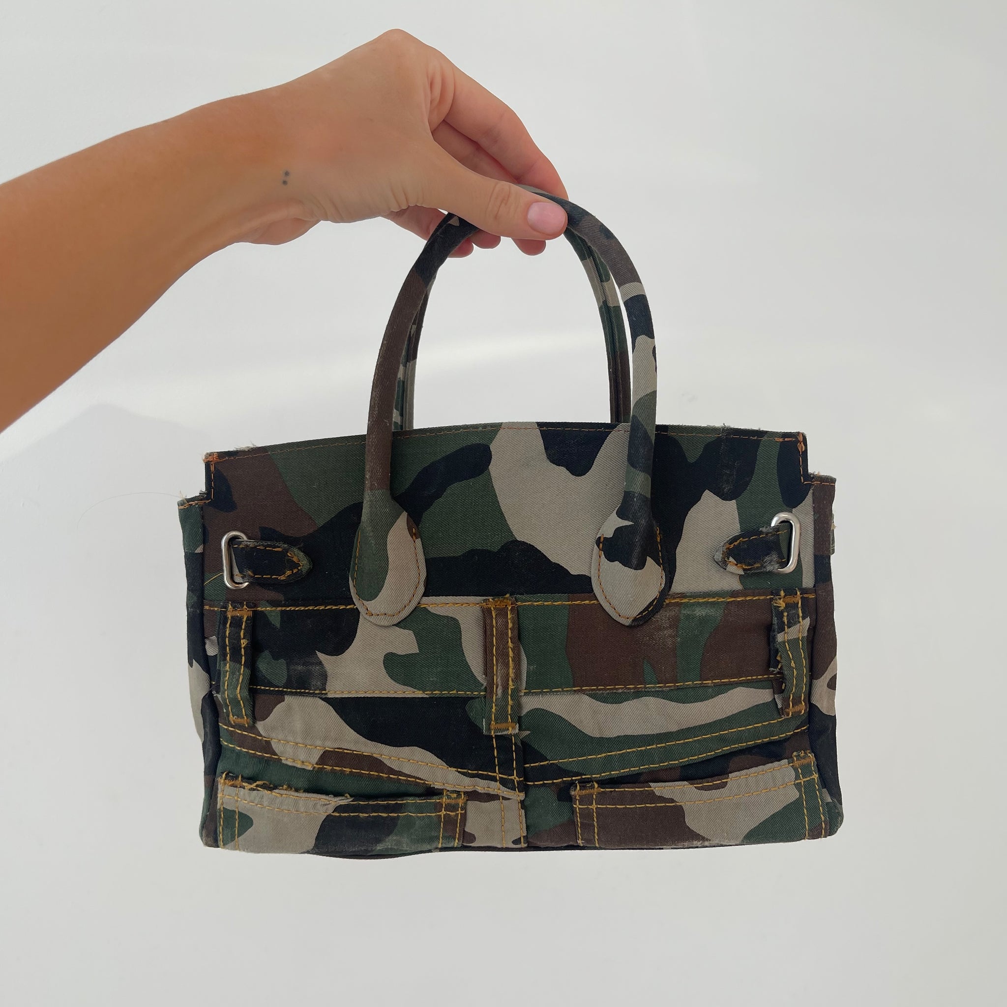 Distressed Camo Bag
