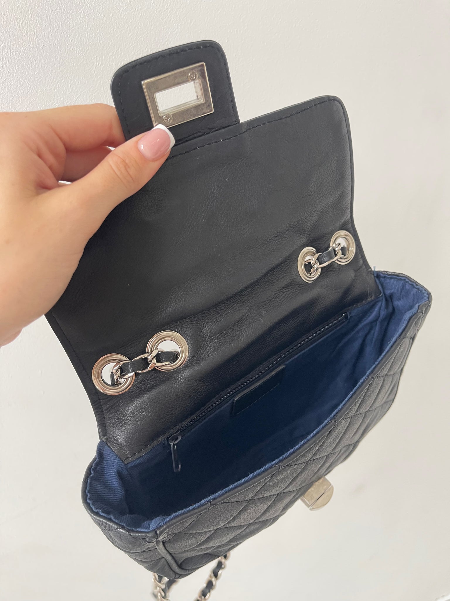 Real Leather Flap Bag