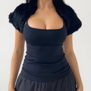 Real fur bolero