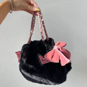 Bow Fur Bag