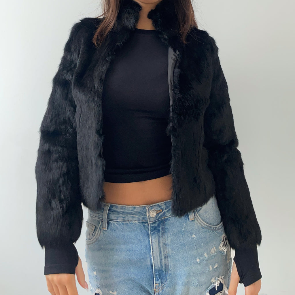 Vintage Real Fur Black Jacket