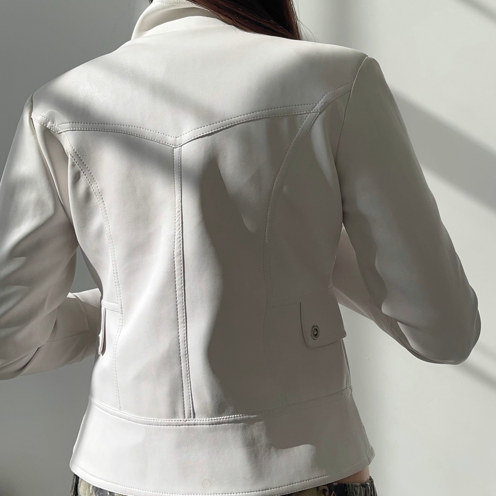 Faux Leather White Jacket (S)