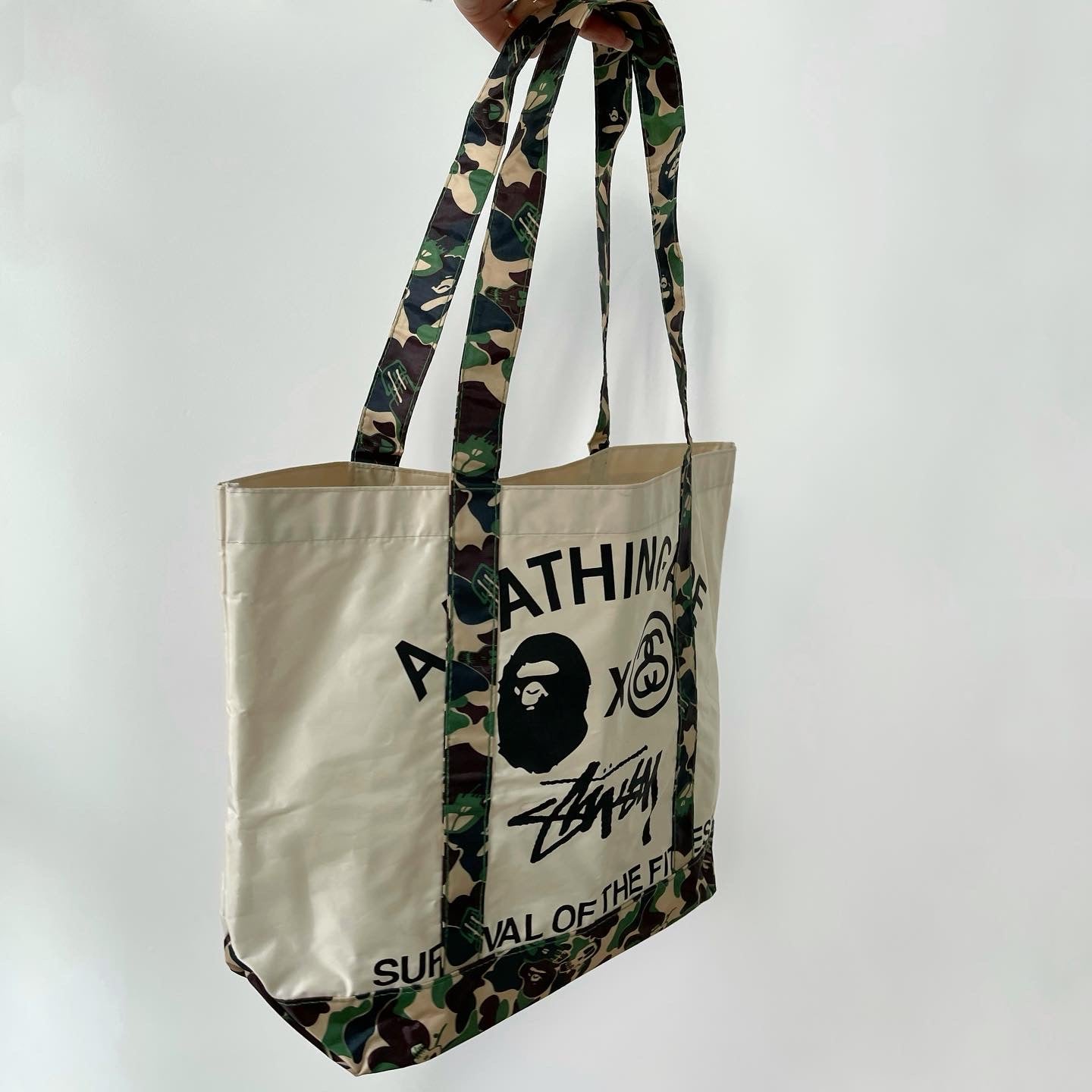 Stussy x bape tote bag sale