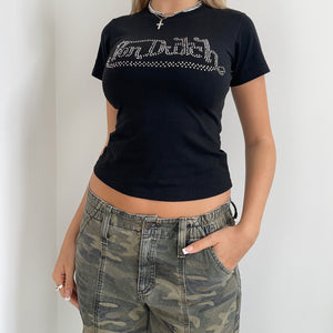 Von dutch diamanté top